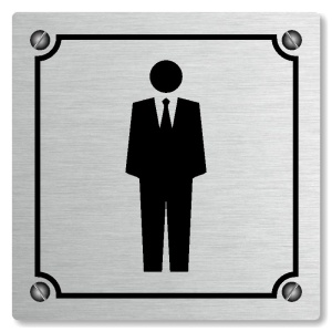 WC muži, 118x118mm, stříbrná, Kansas